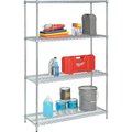 Global Equipment Nexel    4 Tier Shelving Starter Unit, Solid Galvanized Steel, 60"Wx24"Dx74"H 189936